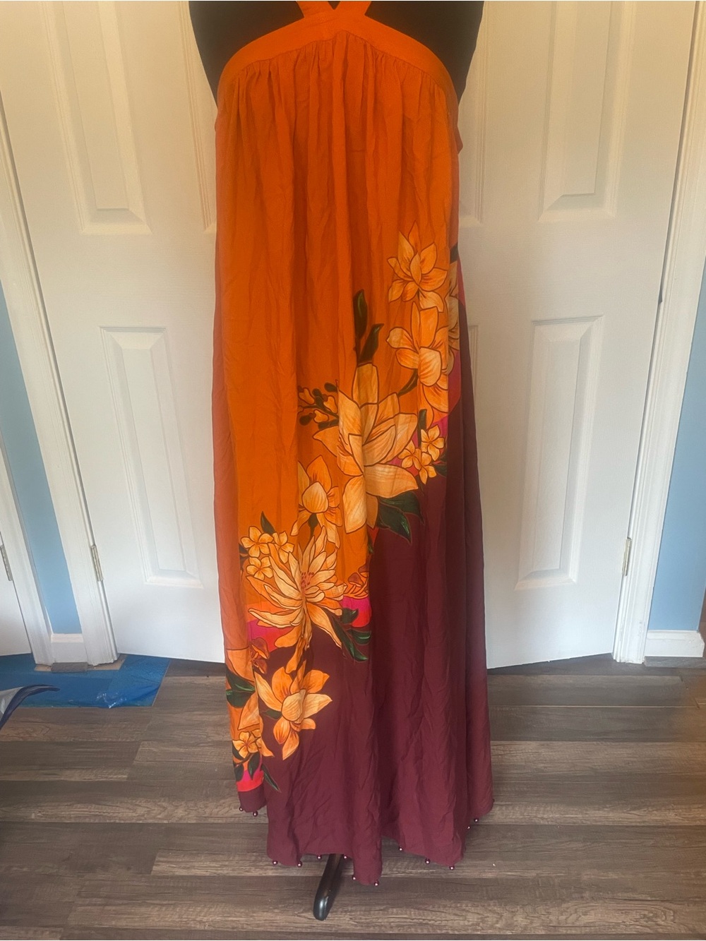 Anthropologie Farm Rio Maxi Halter Dress/Cover Up L